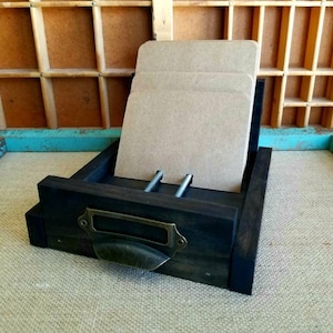 Black Wood Catalogdex - Card Index - Business Card Display Holder