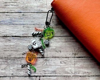 Happy Halloween 80s Nostalgia Notebook - Junk Journal - Planner - Purse Charmlet