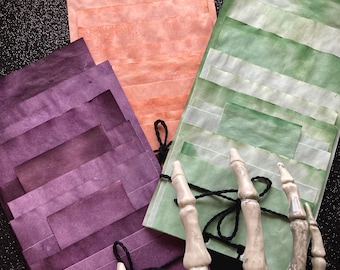Halloween Tea - Dyed Papers - Junk Journal Layers - Catalogdex 12ct. Card Set Limited Edition