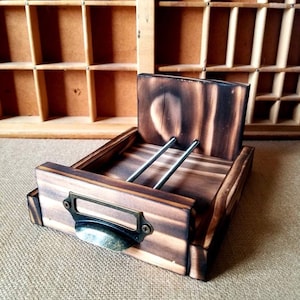 Burnt Wood Catalogdex Memorydex Rolodex Display Holder