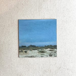 Mini Oil Painting | Decor Art | Beach | Nautical Coast | Mini Paintings | Shelf Decor | Summer Art | Ocean Painting | Sand Dunes | 3x3