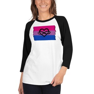 Bi Polyamory Unisex 3/4 sleeve raglan shirt