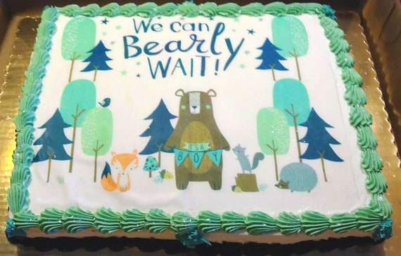 we can bearly wait cake topper