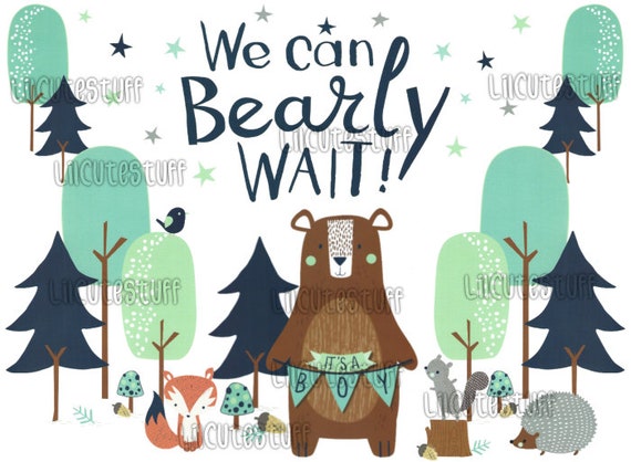 we can bearly wait cake topper