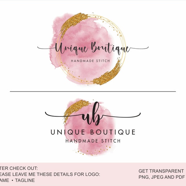 Nail Logo Design, Pink Logo nails Logo, Logo design, Logo, Glitter Logo, Premade logo, Logo Template, nail technician, beauty salon, makeup