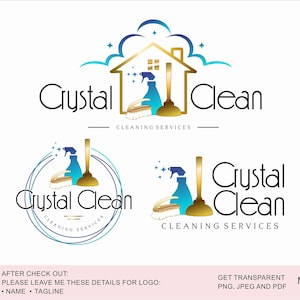 Cleaning service logo design, Office cleaning logo, Broom Logo, Maid Logo,Housekeeper Logo, Premade Cleaning Branding Kit, Housekeeping logo