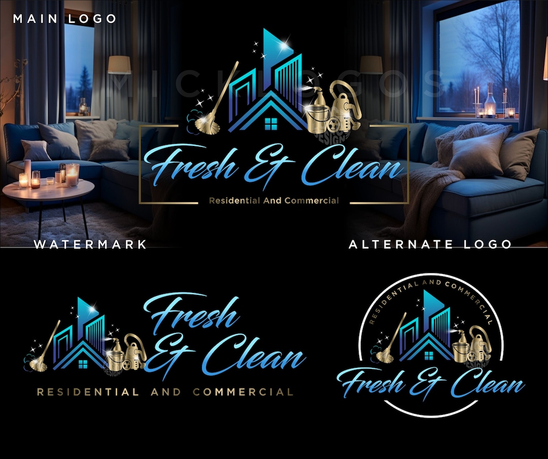 Cleaning Logo, Cleaning Business Logo, Housekeeper Logo, Vacuum Cleaner