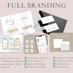 Pacote de marca personalizado - Design de logotipo - Kit de marca - Logotipo personalizado - Design de marca para site - Identidade da marca - Kit de marketing - Painel de marca