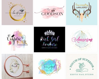 Watercolor Logo, Photography Logo, Floral Logo, Feminine Logo, Boho Logo, Boutique Logo, Brand Package, Branding Kit, Logo Design