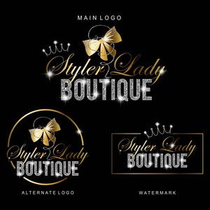 Bow Logo, Children Bows Logo, glitter bow, Kids Bow Logo, Boutique Logo Design, Bow Branding, Etsy Shop Logo, Handmade Bows Logo