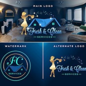 Logotipo de limpieza, logotipo de limpieza de la casa, logotipo de trapeador, logotipo de servicio de limpieza, logotipo de empresa de limpieza, empleada doméstica, logotipo de mucama