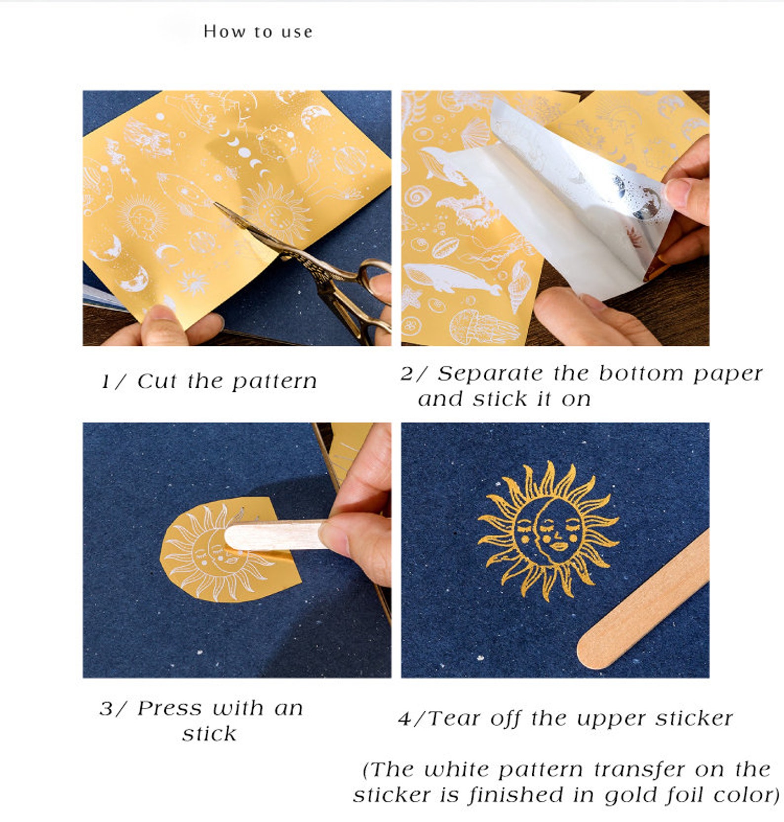 Rubon Gold Foil Transfer Sheets, Butterflies, Astronomy, Pine, Travel