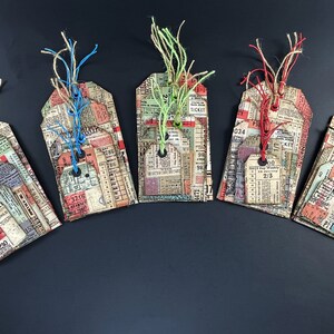 Junk Journal Fabric Tag, Ticket Tag, Tag Card, Scrapbooking Tags, Gift Tag, Retro Style tag, Vintage style, Embellishment