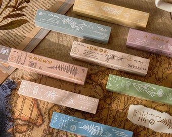 Wood Rubber Stamp Botanicals Vintage Design for Scrapbooking, Junk Journal, Planner, Bullet Journal
