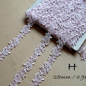 Guipure Lace Trim by the yard,Pink, Light Pink, Fuchsia Pink, Junk Journal, Shabby Chic, Scrapbooking, Sewing, Dolls, Mixed Media,