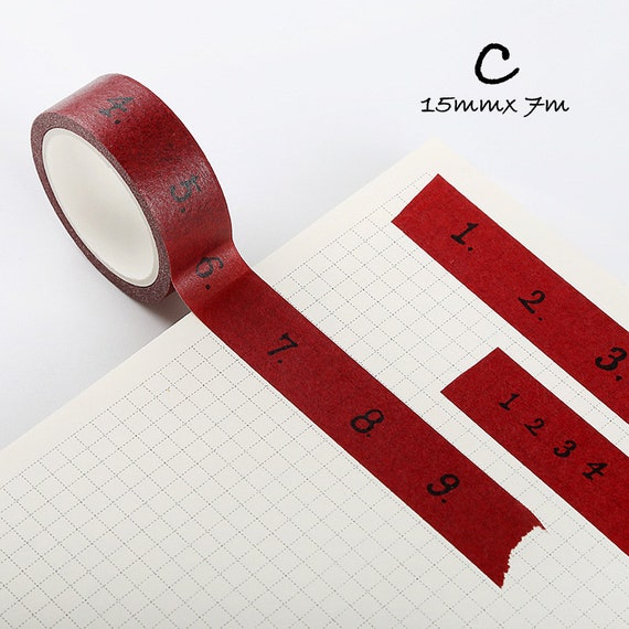 Washi Tape SHOP EXCLUSIVE Vintage Ledger Masking Tape by Wintertime Crafts  for Scrapbooking, Journaling, Traveler's Notebook, Numbers 
