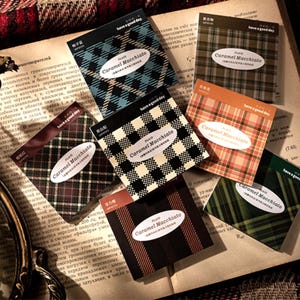 Decorative Plaid Sticker Booklet, Vellum Plaid Sticker, Vintage Style, Shabby Chic,Junk Journal, Scrapbooking, Card, Planner 60pc (20sheets)