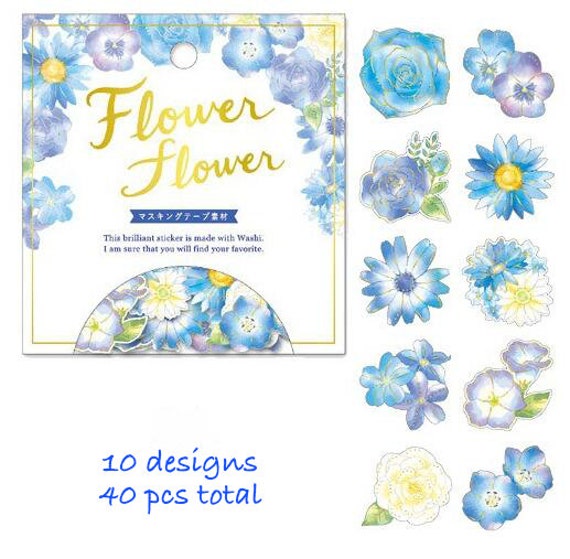 Floral Stickers Pack, Flowers Sticker Sack Series E, Planner
