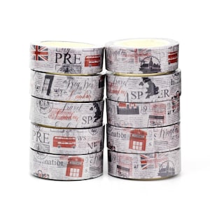 Washi Tape, Stamp Washi Tape, Balloon Washi Tape, Travel Tags Washi Tape, Deco Washi Tape, Scrapbook Tape, Old Ads Washi
