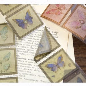 Transparent Washi Tape Framed Butterflies PET backing,  Junk Journal, Scrapbooking, Planner, Mixed Media
