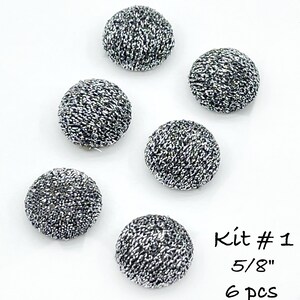 Fur Fabric Flat Metal Back Buttons: Clock, Flower, Bird, Boho, Wood Buttons, Embellishments Kit # 1