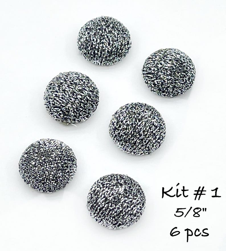 Fur Fabric Flat Metal Back Buttons: Clock, Flower, Bird, Boho, Wood Buttons, Embellishments Kit # 1