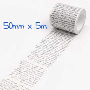 Washi Tape, Handwritten Washi Tape, Manuscript Washi Tape, Junk Journal, Deco Washi Tape, Scrapbook Tape, Retro Washi Tape