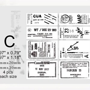 Rubber Stamp on a Foam Backing Vintage Design for Scrapbooking, Junk Journal, Planner, Bullet Journal C