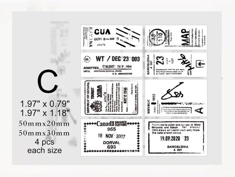 Rubber Stamp on a Foam Backing Vintage Design for Scrapbooking, Junk Journal, Planner, Bullet Journal C