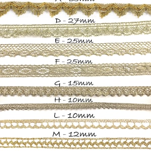 Gold Metallic Lace, Gold Lace, Gold braid, Gold Trim by the yard, Braided Trim, Scallop Trim, Metallic Lace Trim, Junk Journal, Scrapbooking