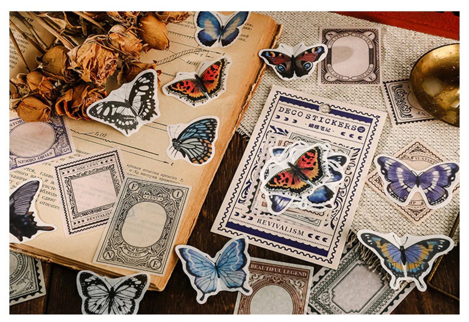 Vellum Sticker Vintage Sticker Flower Sticker Butterfly - Etsy