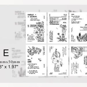 Rubber Stamp on a Foam Backing Vintage Design for Scrapbooking, Junk Journal, Planner, Bullet Journal E