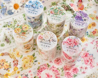 Floral Washi Tape: Botanical, Butterfly, & Foliage Designs