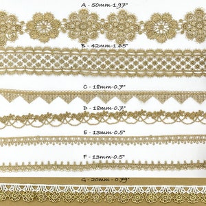 Antique Gold Lace, Flower Lace, Gold Braid Trim, Braided Trim, Scalloped , Embroidery Lace Trim, by the yard, Junk Journal, Scrapbooking