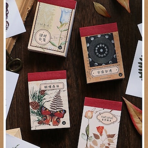 Ephemera Sticker Booklet 50 pages, Foliage, Botanicals, Butterfly, Handwritten Note, Postcard, Maps, Shabby Chic, Junk Journal