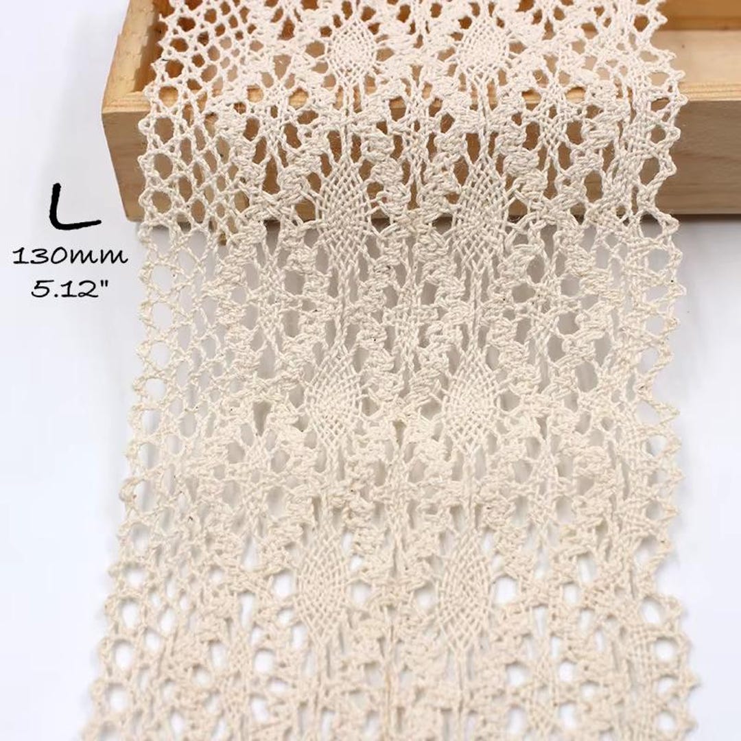 Cotton Crochet Lace Ribbon - Natural Cream Embroidery Trim - Etsy