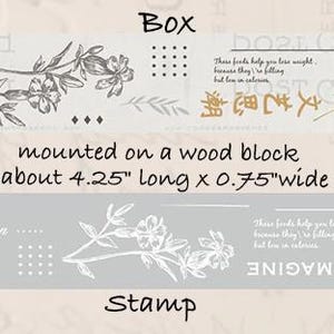 Wood Rubber Stamp Botanicals Vintage Design for Scrapbooking, Junk Journal, Planner, Bullet Journal D