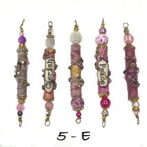Boho Style Fabric Beads, Gipsy Beads, Mixed Fibers Beads, Vintage Style Beads, Junk Journal Beads, Dangling, Journal Charm, Purse Dangling