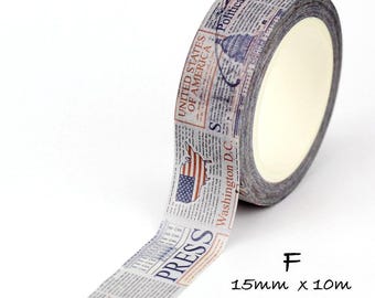 Newspaper Print Washi Tape: Travel Scrapbook Deco Tape