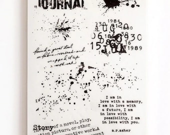 Splash Typewriter Keys Stamps Rubber Stamp: Junk Journal, Scrapbooking
