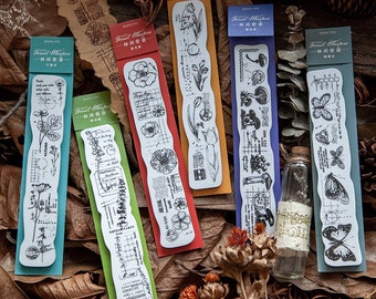 Rubber Stamp Botanicals Vintage Design for Scrapbooking, Junk Journal, Planner, Bullet Journal