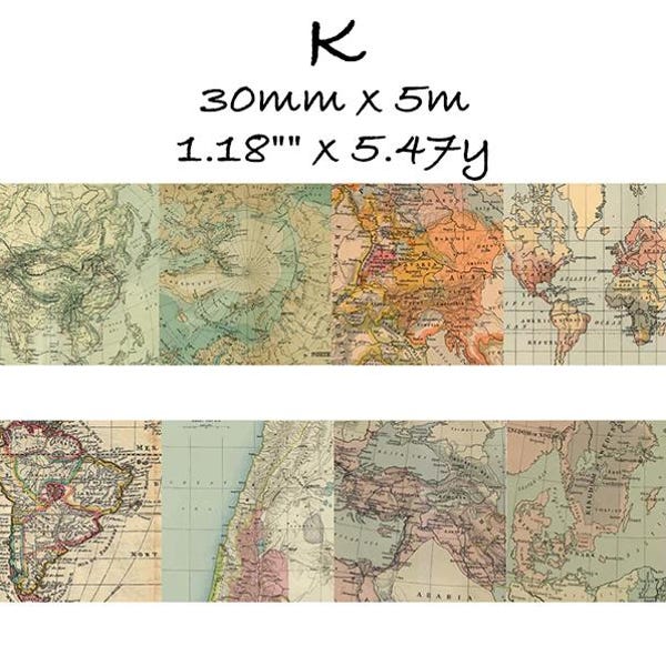 Map Washi Tape - Etsy