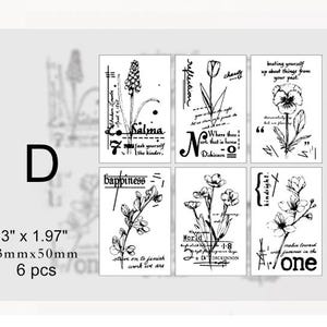 Rubber Stamp on a Foam Backing Vintage Design for Scrapbooking, Junk Journal, Planner, Bullet Journal D