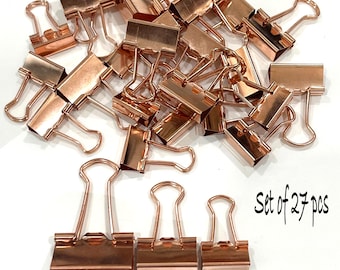 Binder Clips-Planner Clips-Rose Gold-Green-Blue-Lavender-Pink - Journaling Clips -Scrapbook-Junk Journal