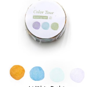 Watercolor Sticker Circles in a Tape, Dots in a Tape, Planner Sticker, Junk Journal Washi,Deco Tape, Scrapbook, Junk Journal