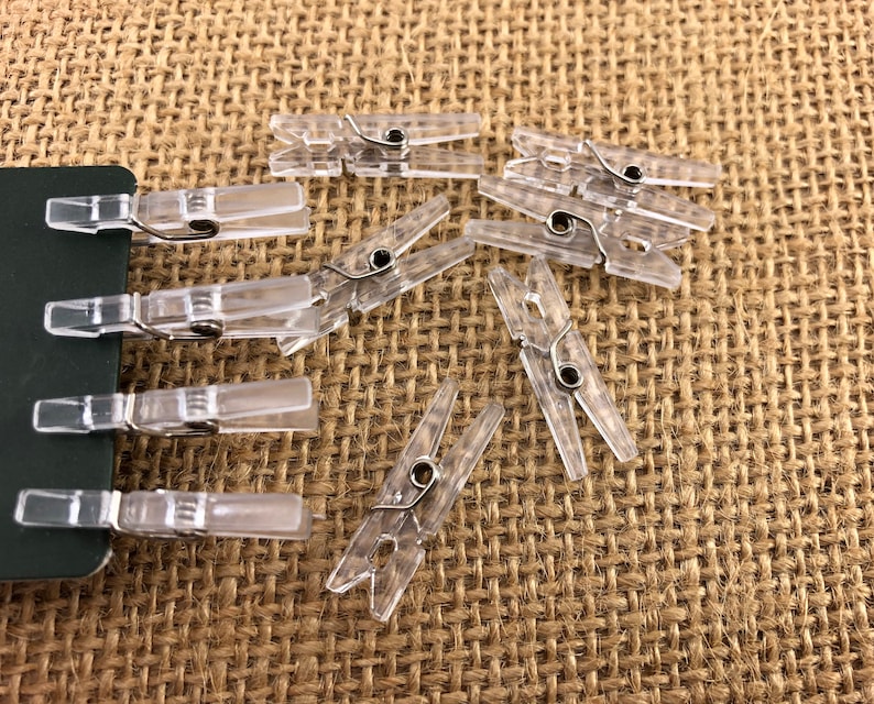 20 Mini Clothes Pins Clear Photo Clip Clothes Peg Etsy