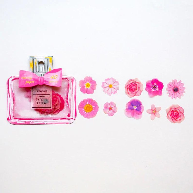 Vellum Sticker Mini Flower Sticker Transparent Journal Etsy