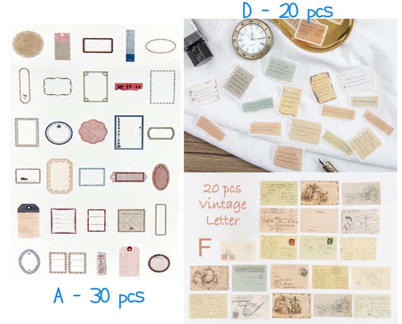 Vellum Sticker Vintage Letters Sticker Transparent Frames Etsy