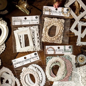 3D Embossed Paper Frames: Ornate Scrapbooking Borders, 10pcs