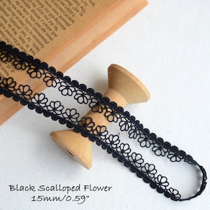 Black Guipure Lace Trim: Embroidered Sewing Doll Clothing